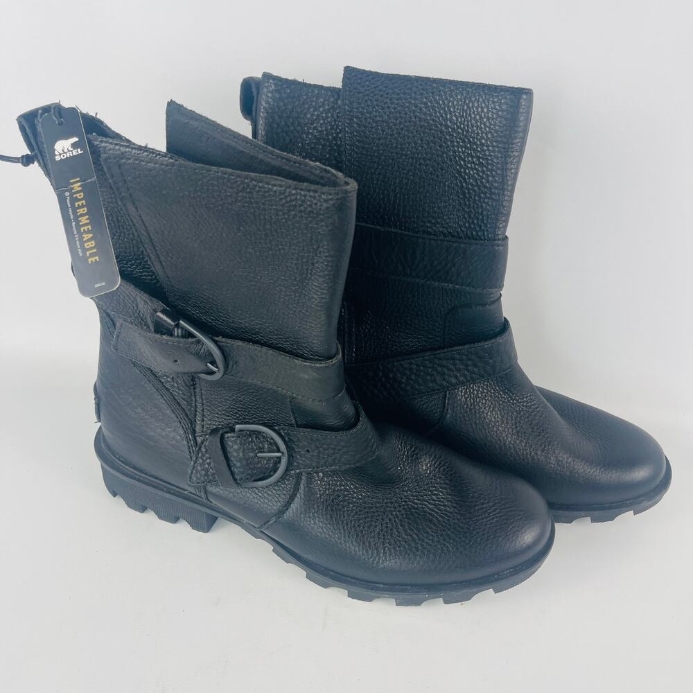 Sorel Phoenix Moto Waterproof Boots AdjustableBuckles Women's Size 11 NL3009-010